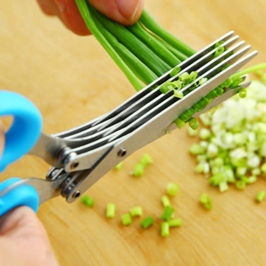 Multifunctional Herb & Green Onion Scissors-5-Layer Stainless Steel Cutting Tool