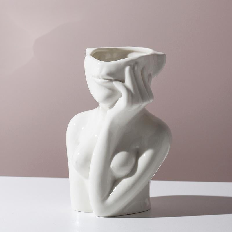 Human Body Shape Ceramic Vase – Modern Sculptural Home & Table Décor